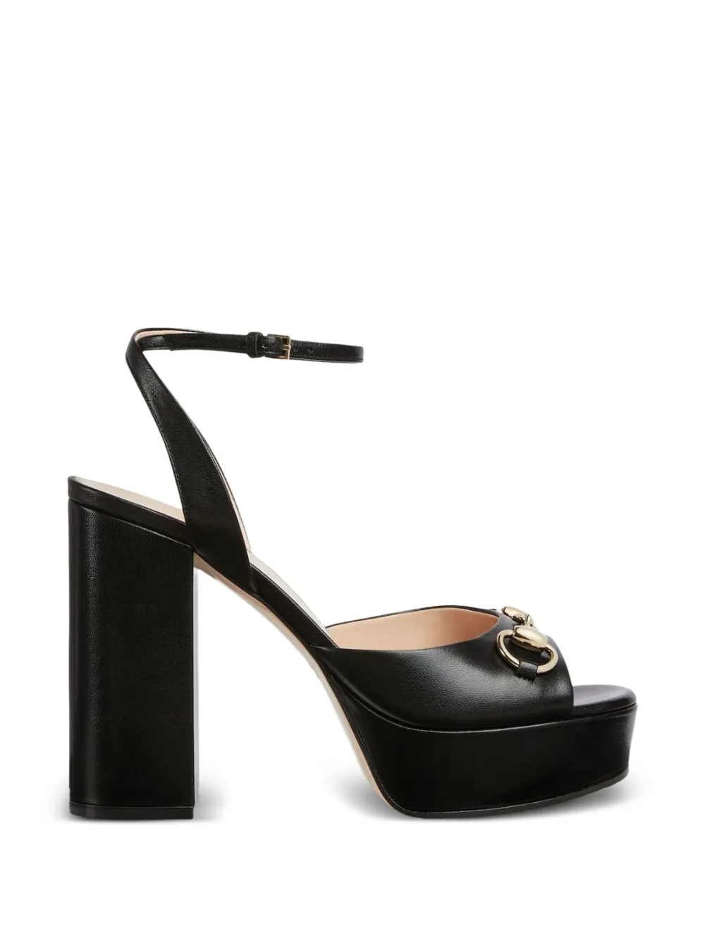 Gucci Horsebit leren sandalen met plateauzool Zwart