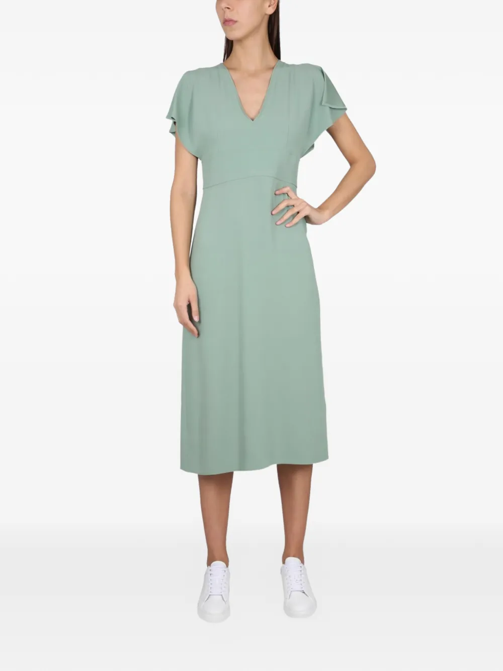 BOSS V-neck midi dress - Verde