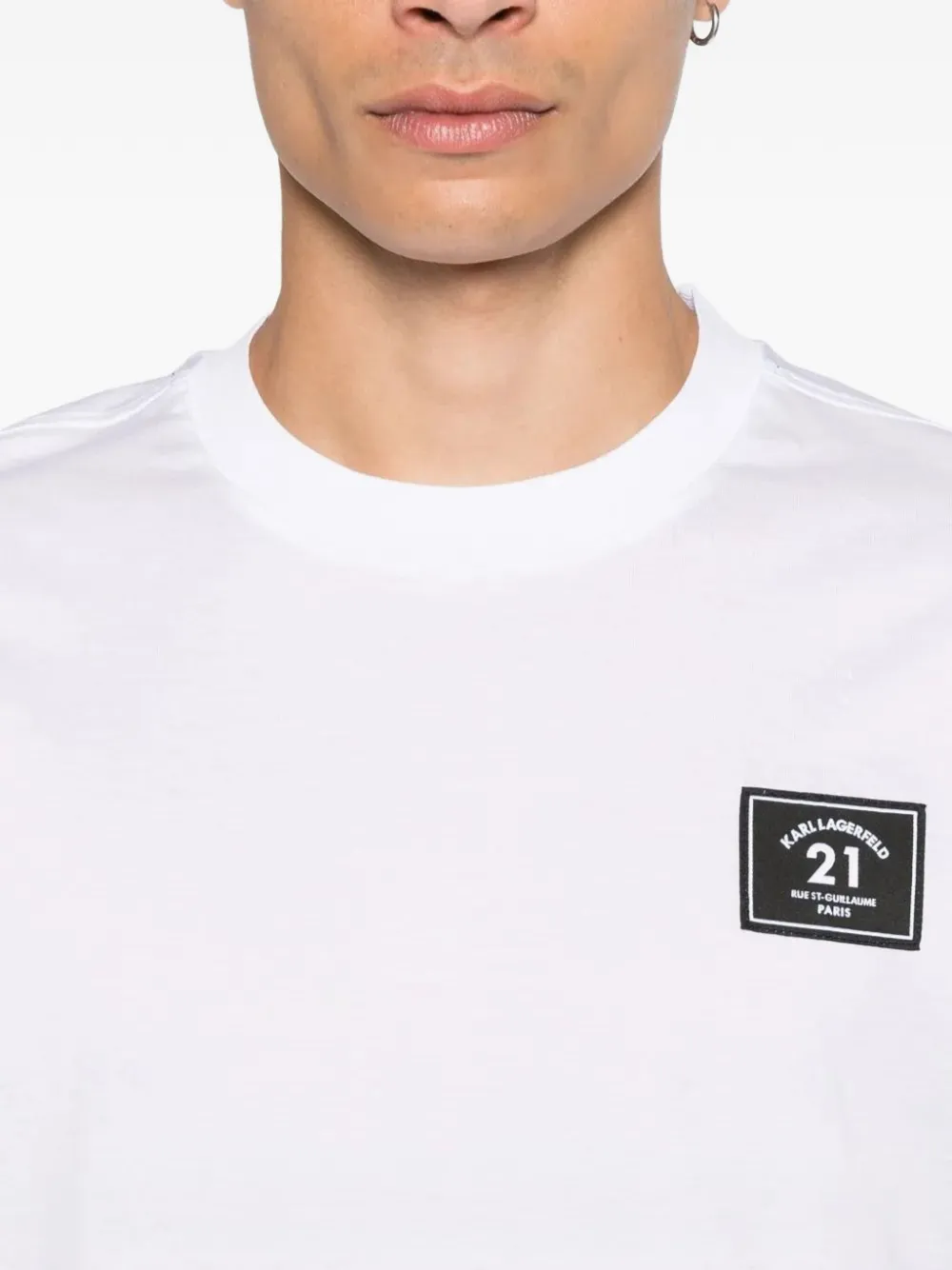 Karl Lagerfeld 로고 디테일 코튼 티셔츠 | 티셔츠 | Image 2