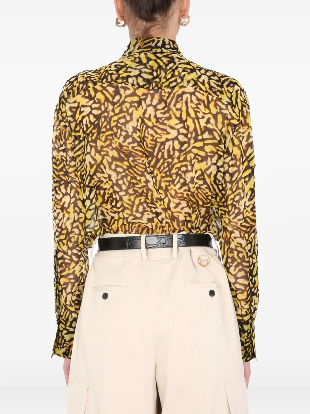 Givenchy Blouse met rits en patroon Geel