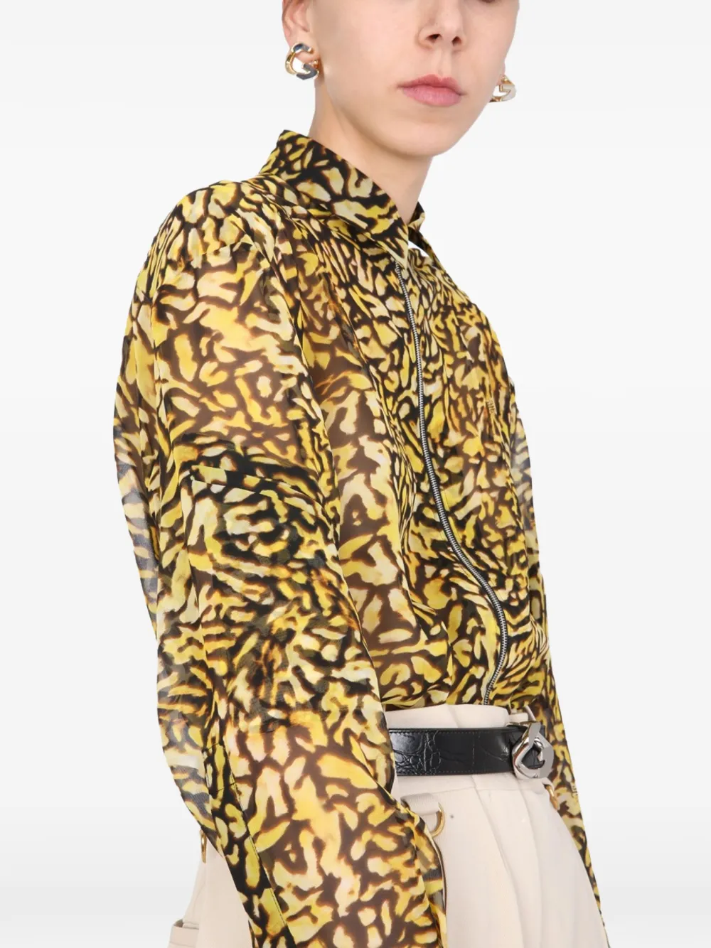 Givenchy Blouse met rits en patroon Geel