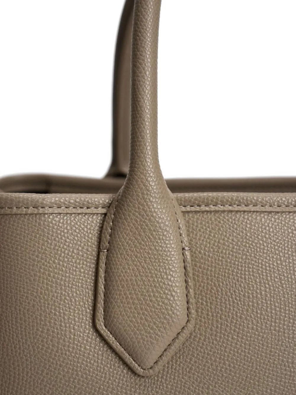Emporio Armani Leren shopper Beige