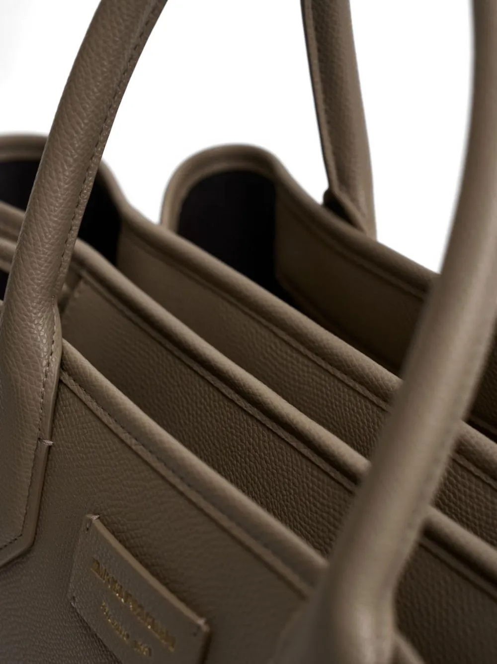 Emporio Armani Leren shopper Beige