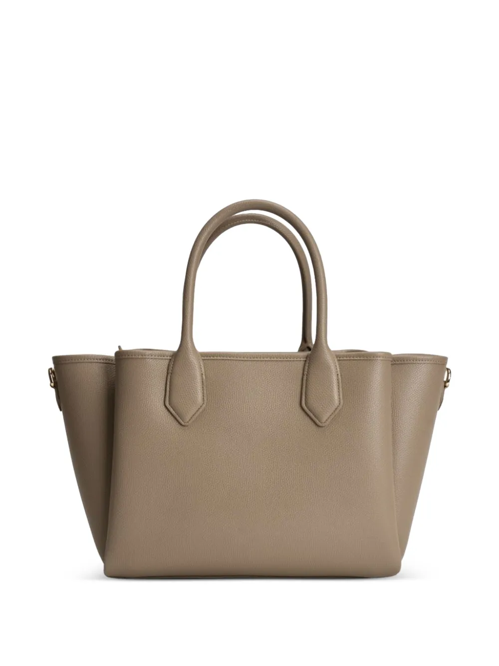 Emporio Armani Leren shopper Beige