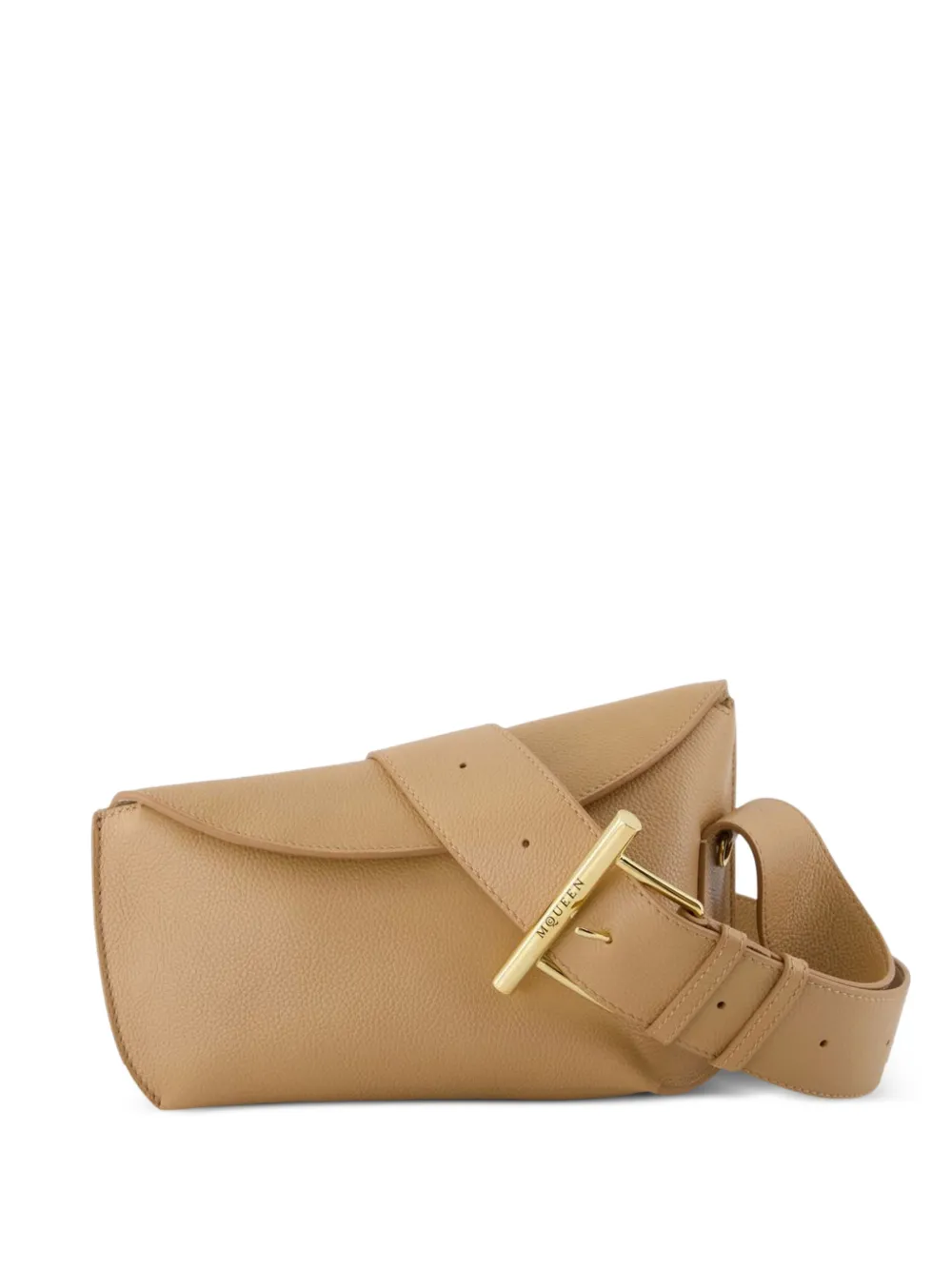 Alexander McQueen T-bar leather crossbody bag - Toni neutri