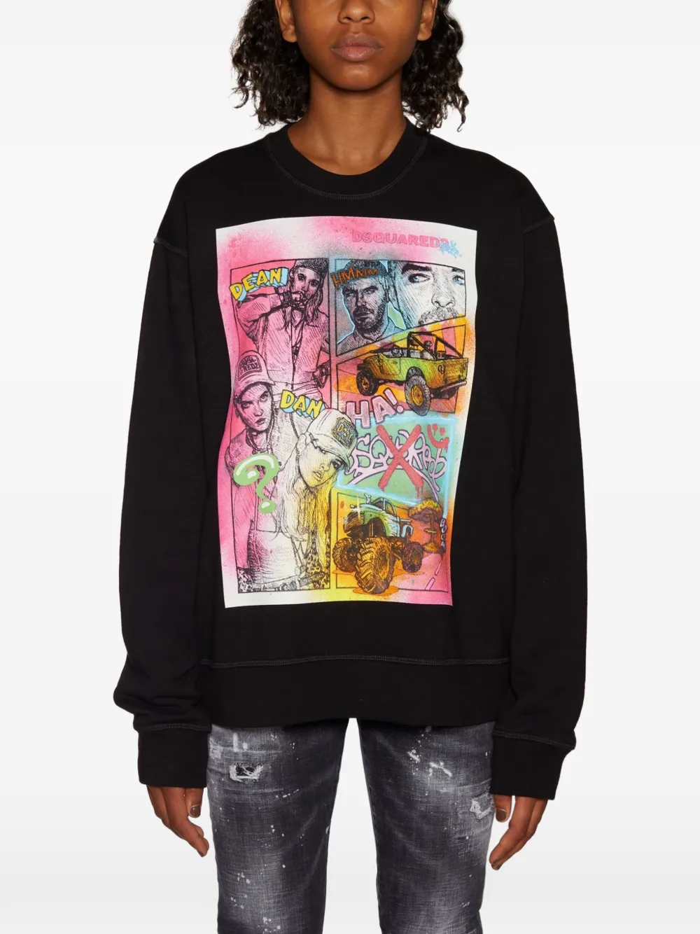 DSQUARED2 graphic-print sweatshirt - Schwarz