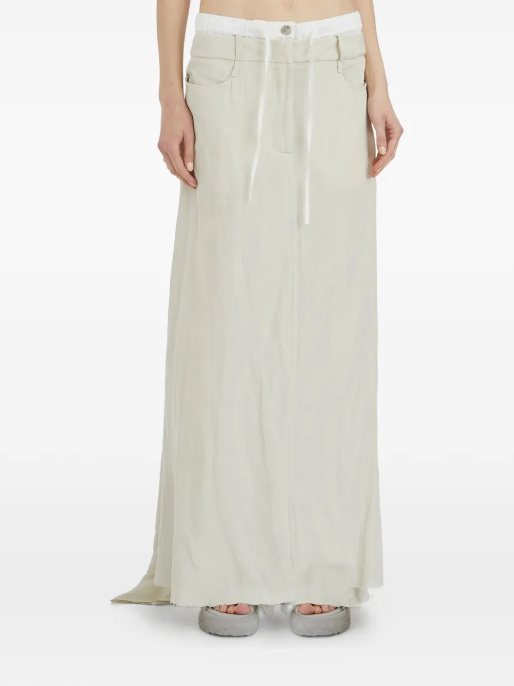 Masnada drawstring maxi skirt - Toni neutri