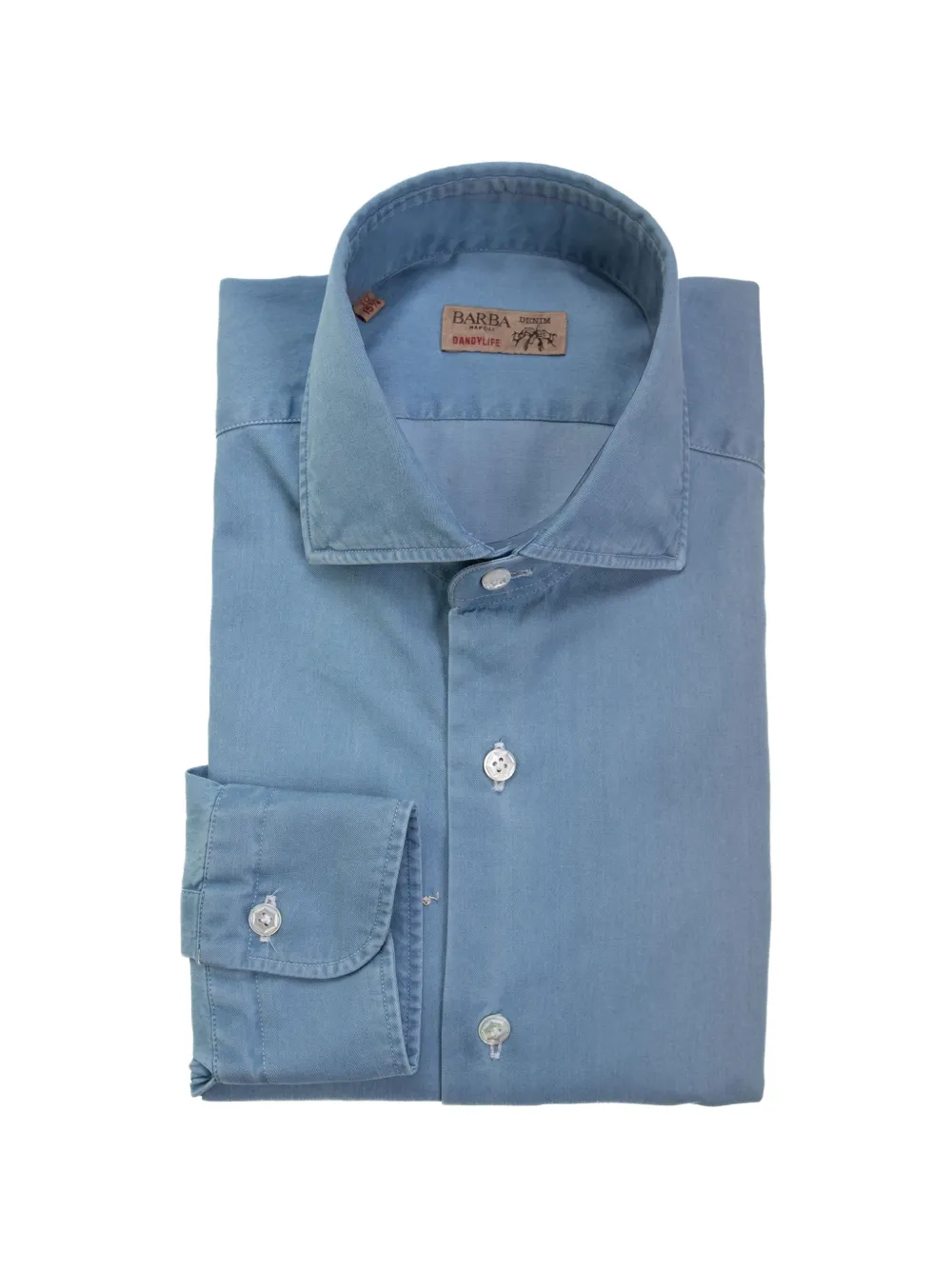 Barba long-sleeve denim shirt - Blu