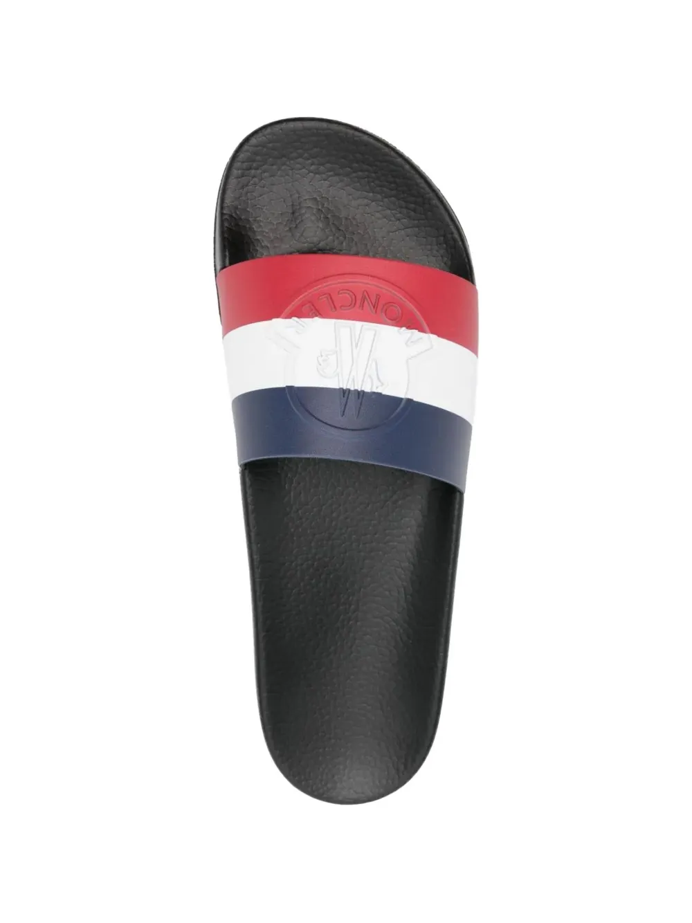 Moncler Basile striped logo-embossed slides Blauw