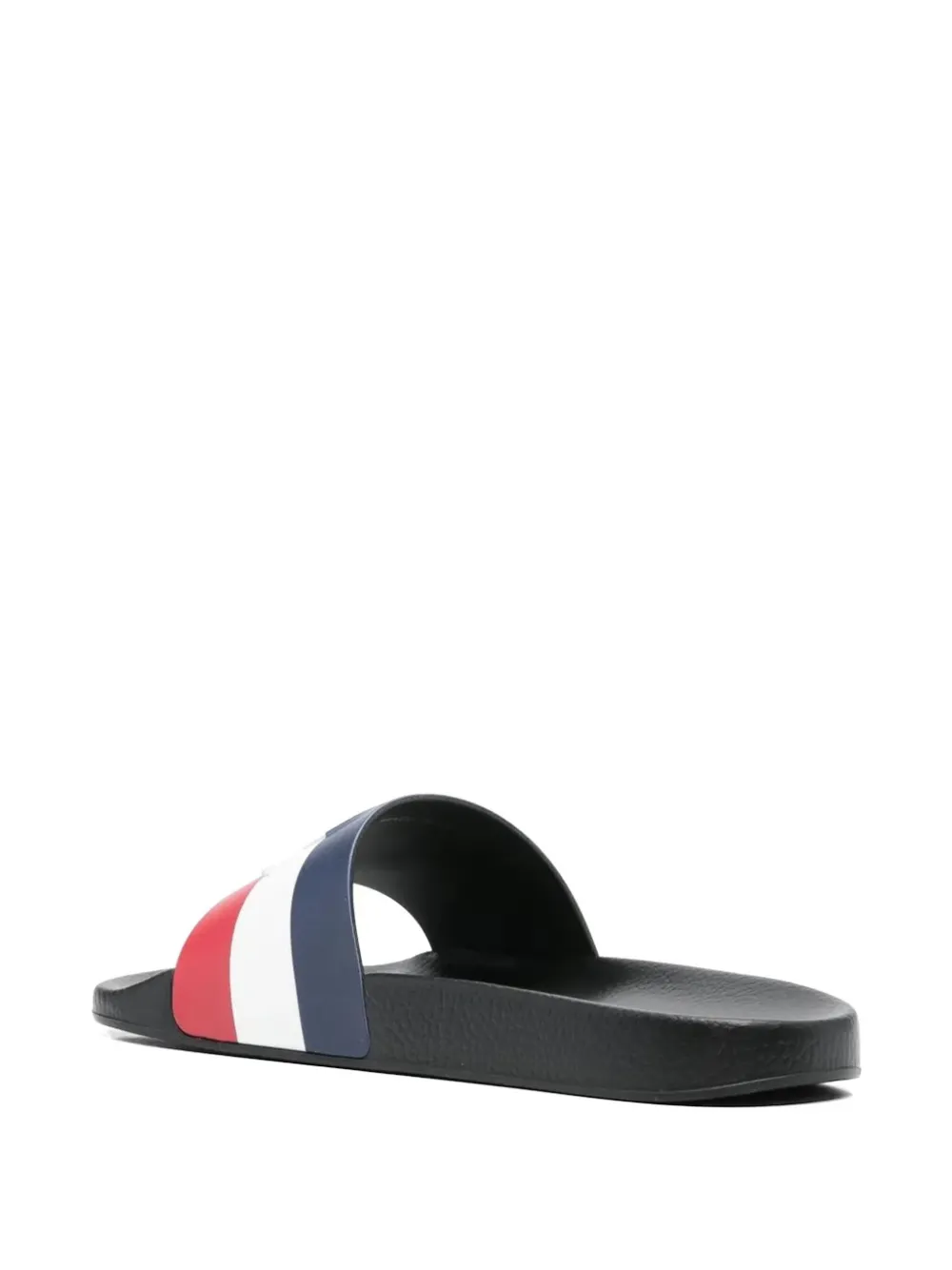 Moncler Basile striped logo-embossed slides Blauw