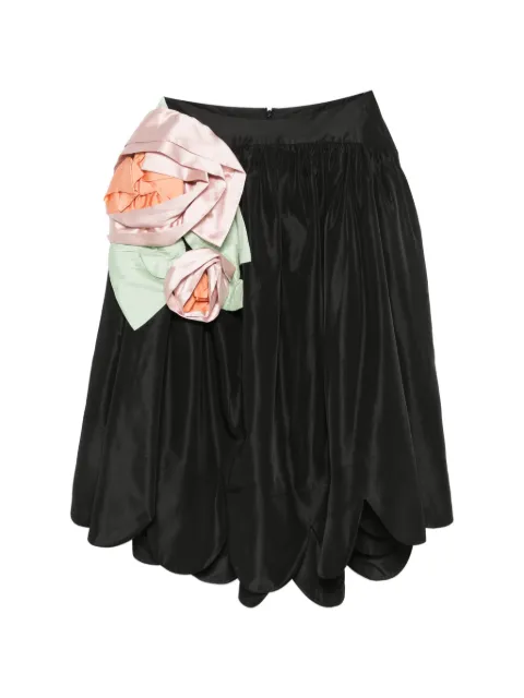Simone Rocha floral-appliqué midi skirt