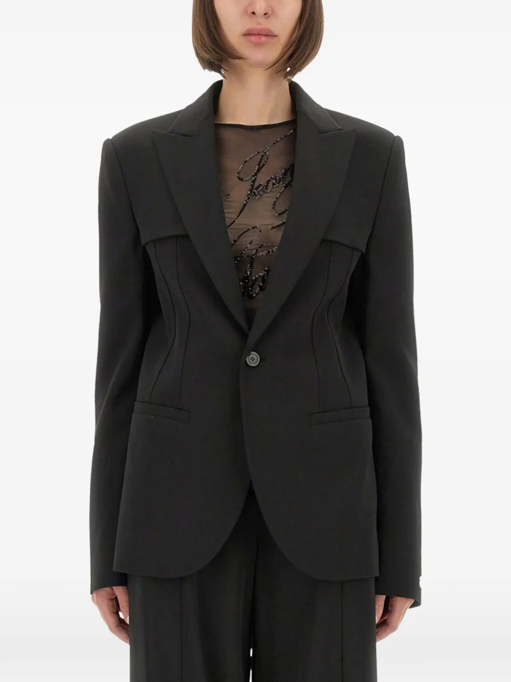 Jean Paul Gaultier peak-lapel blazer - Nero