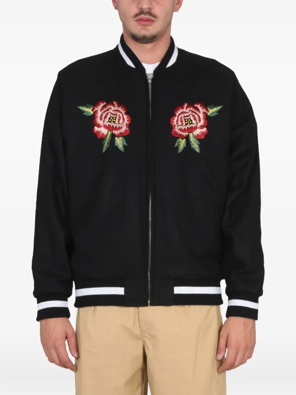 Kenzo France Japan double-face embroidered bomber jacket - Schwarz