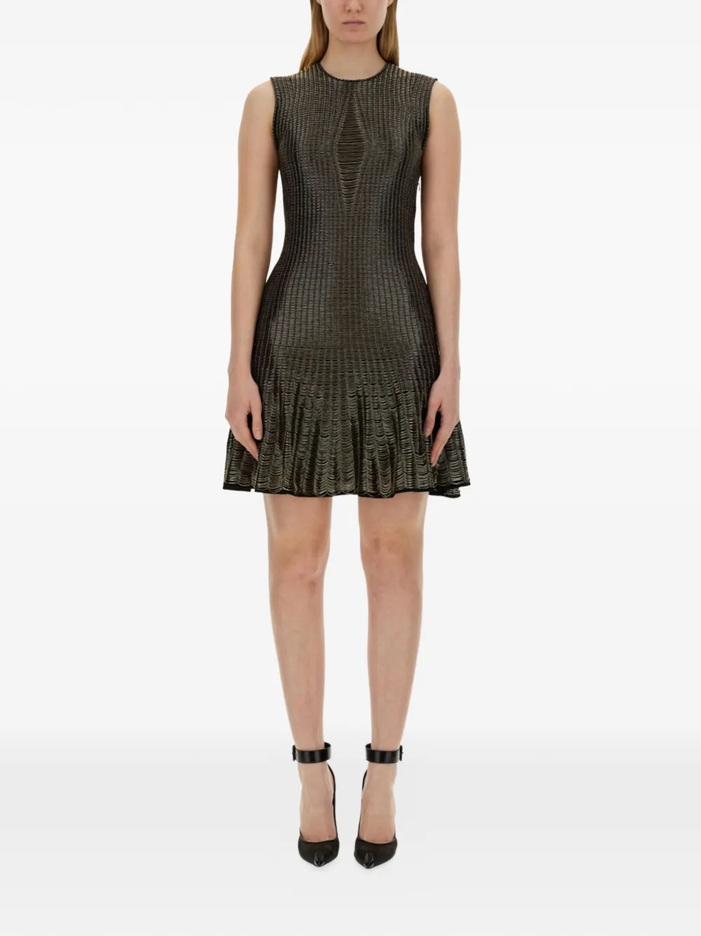 Alexander McQueen textured mini dress - Nero