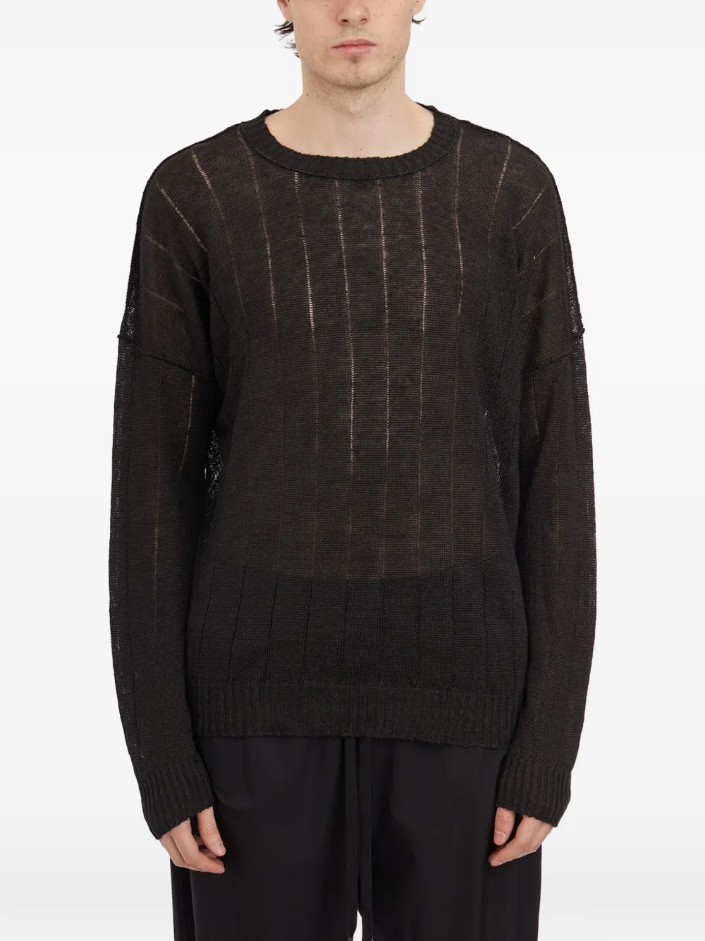 Isabel Benenato crew-neck sweater - Nero