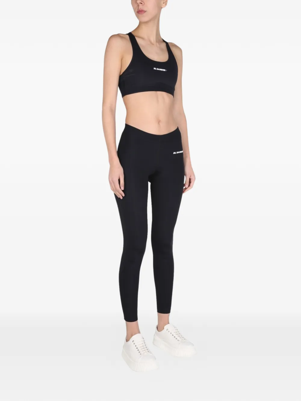 Jil Sander Legging met logoprint Zwart