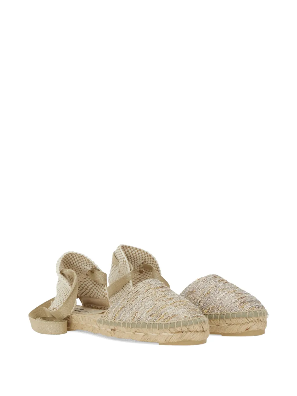 Manebi Valenciana espadrilles met striksluiting Beige