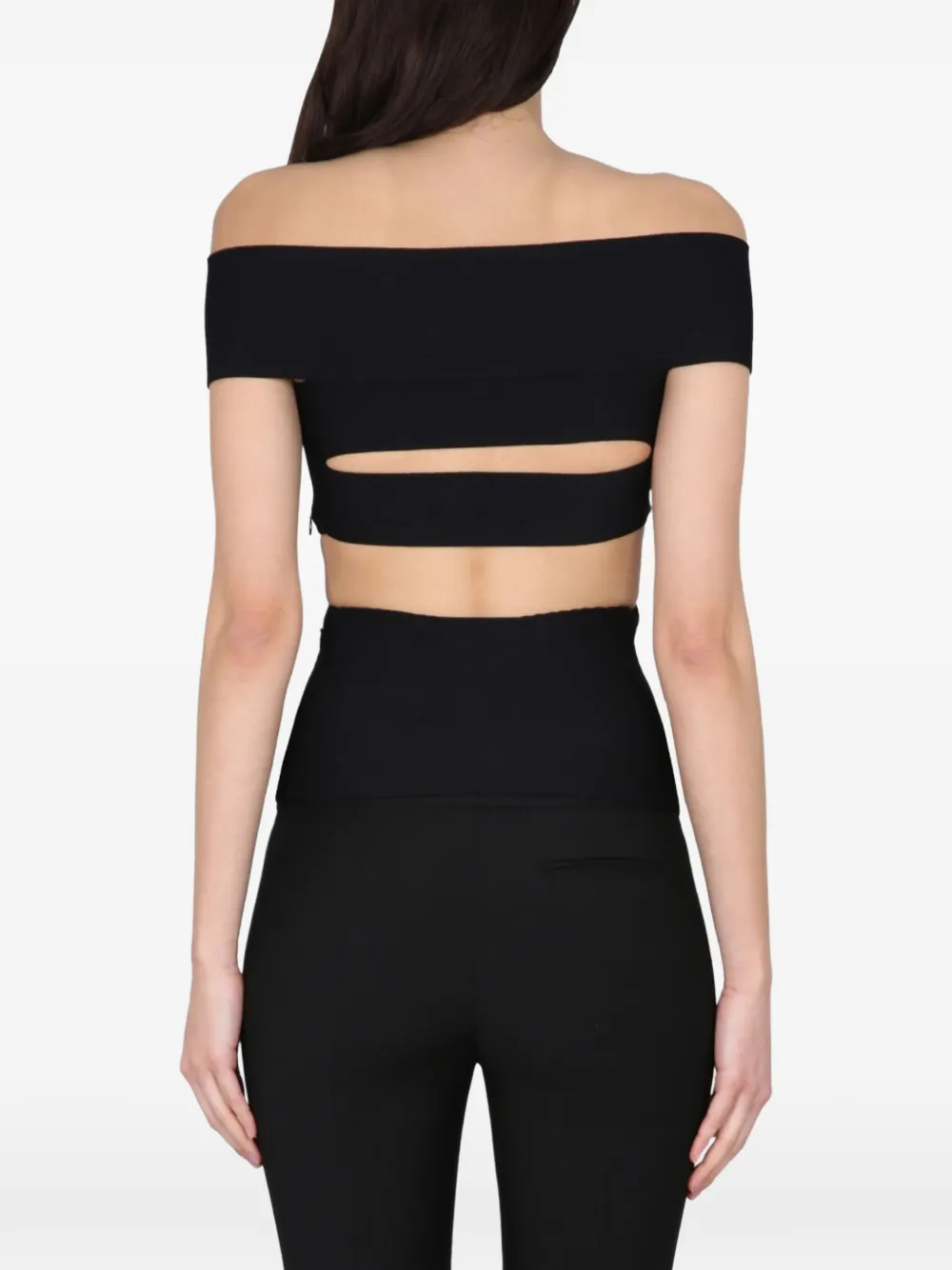 Alexander McQueen Off-shoulder top Zwart