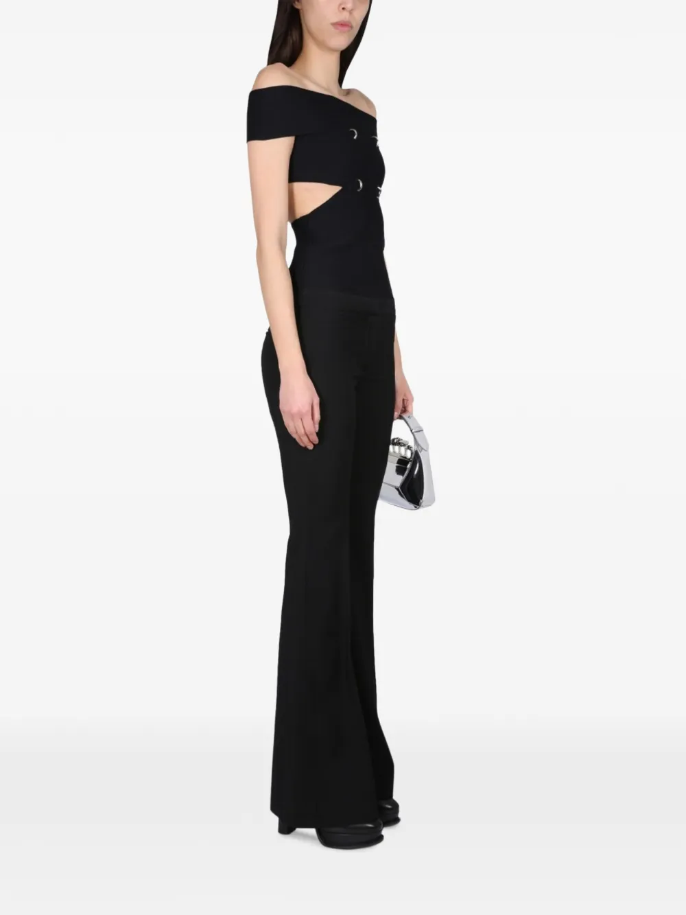 Alexander McQueen Off-shoulder top Zwart