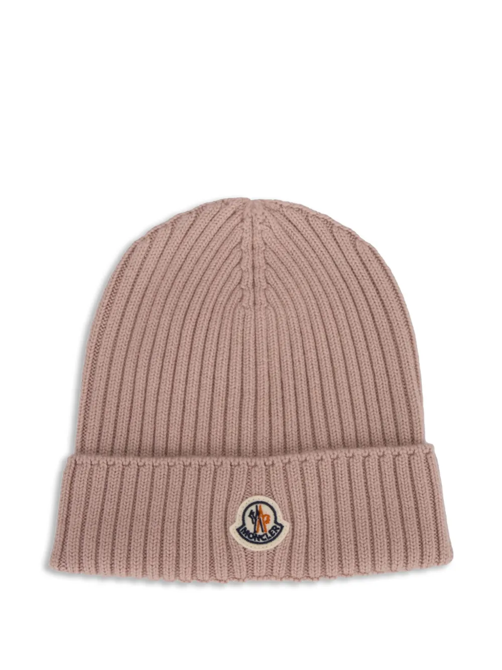 Moncler Enfant Geribbelde hoed met logopatch Roze