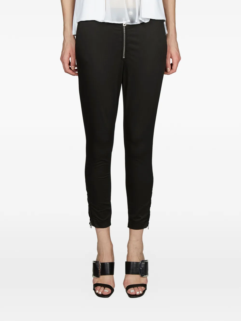 DONDUP satin zip trousers - Nero