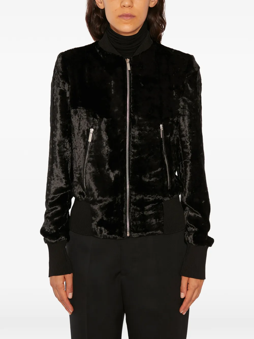 SAPIO zip velvet bomber - Nero