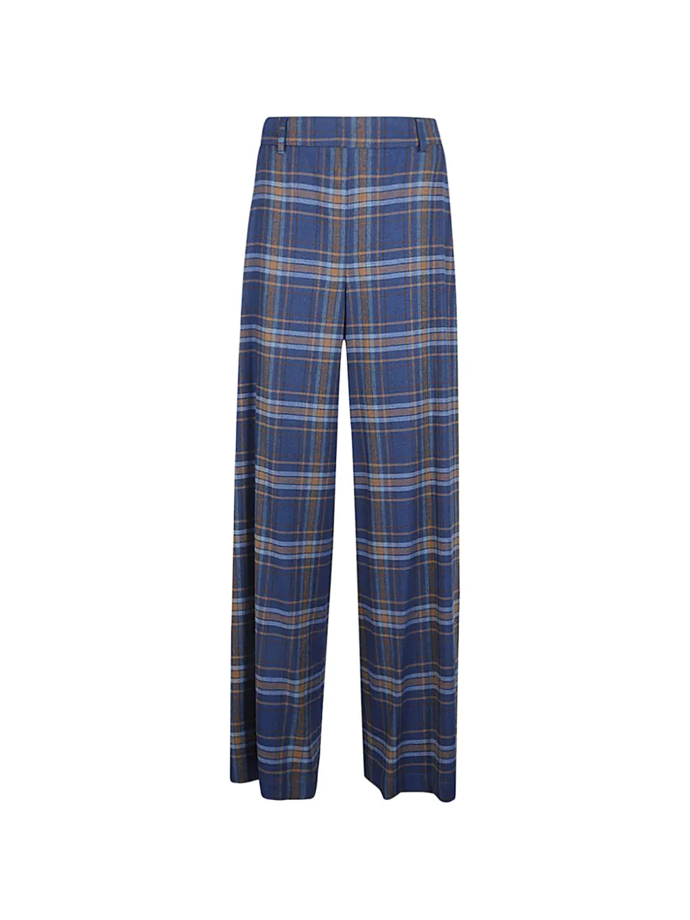 Niu checked wide-leg trousers - Blau