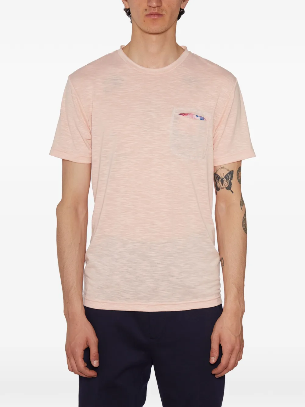 Daniele Alessandrini chest-pocket crew-neck T-shirt - Rosa