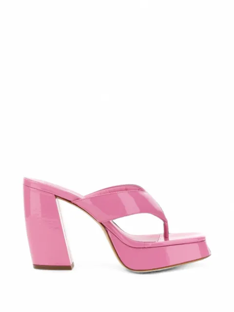 GIABORGHINI patent-finish platform sandals