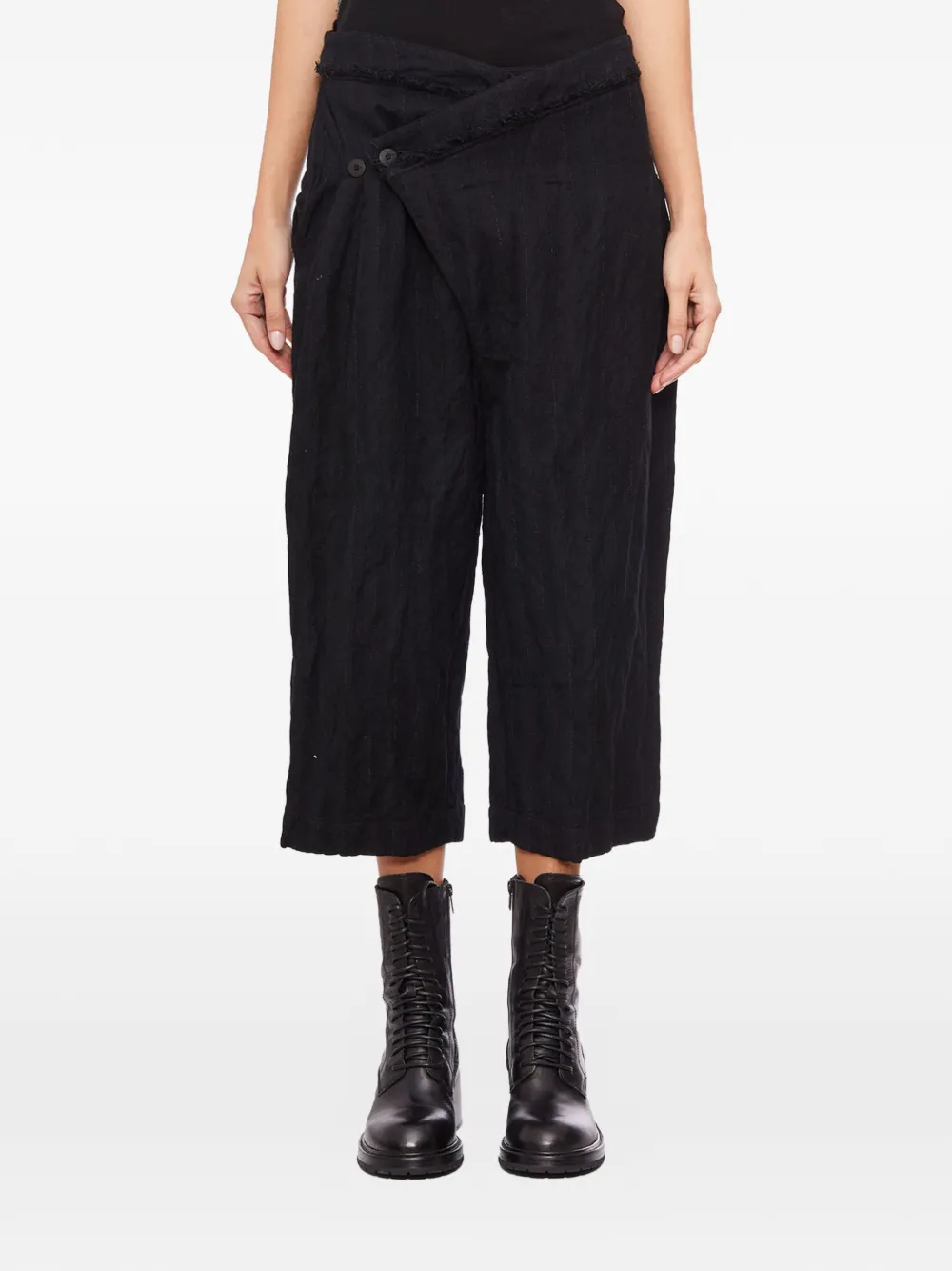 Marc Le Bihan asymmetric button trousers - Nero