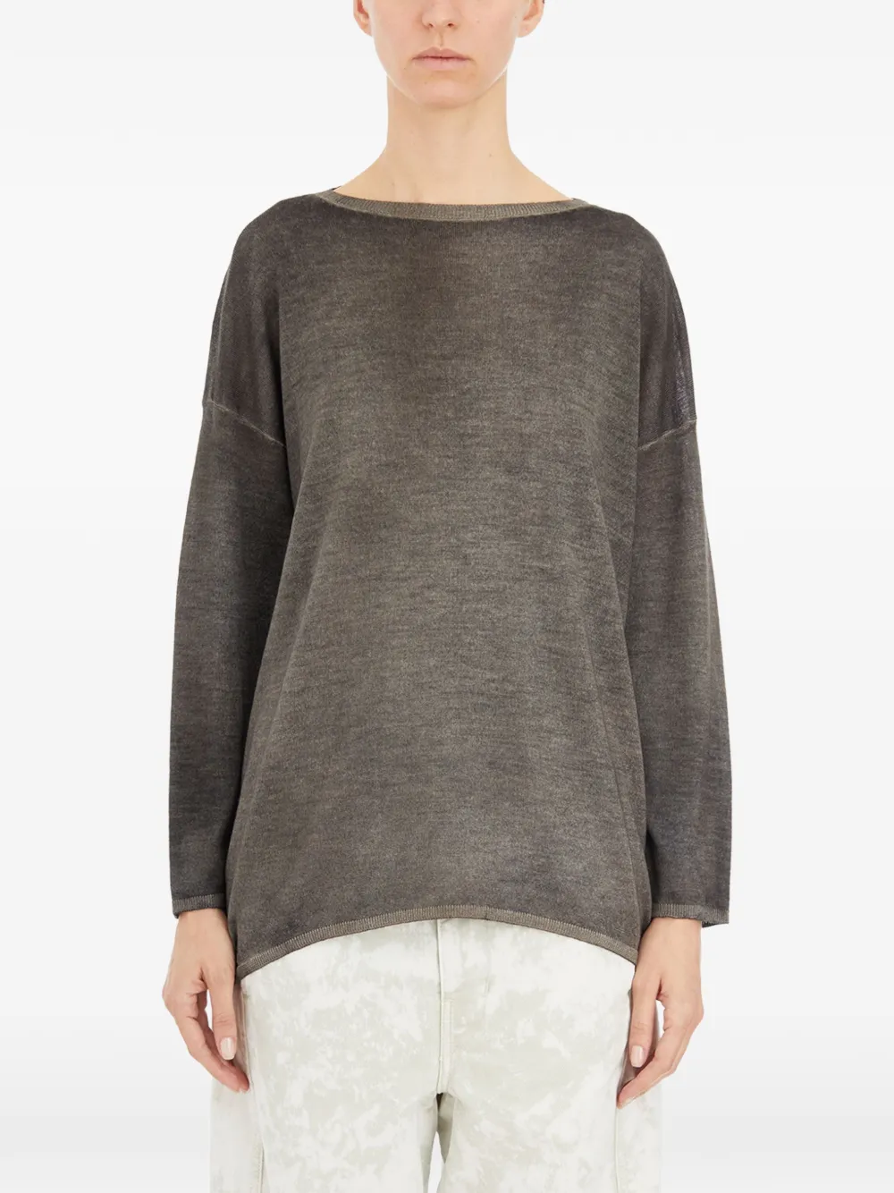 Avant Toi boat-neck cashmere sweater – Brown