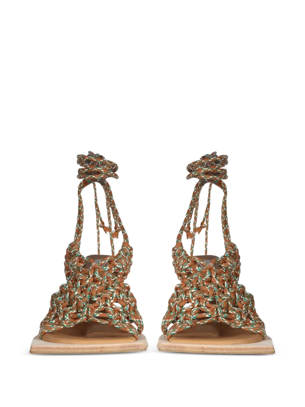 Miista braided wraparound sandals Bruin