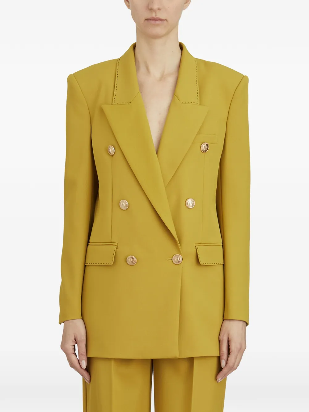 Elisabetta Franchi double-breasted wool blazer - Yellow