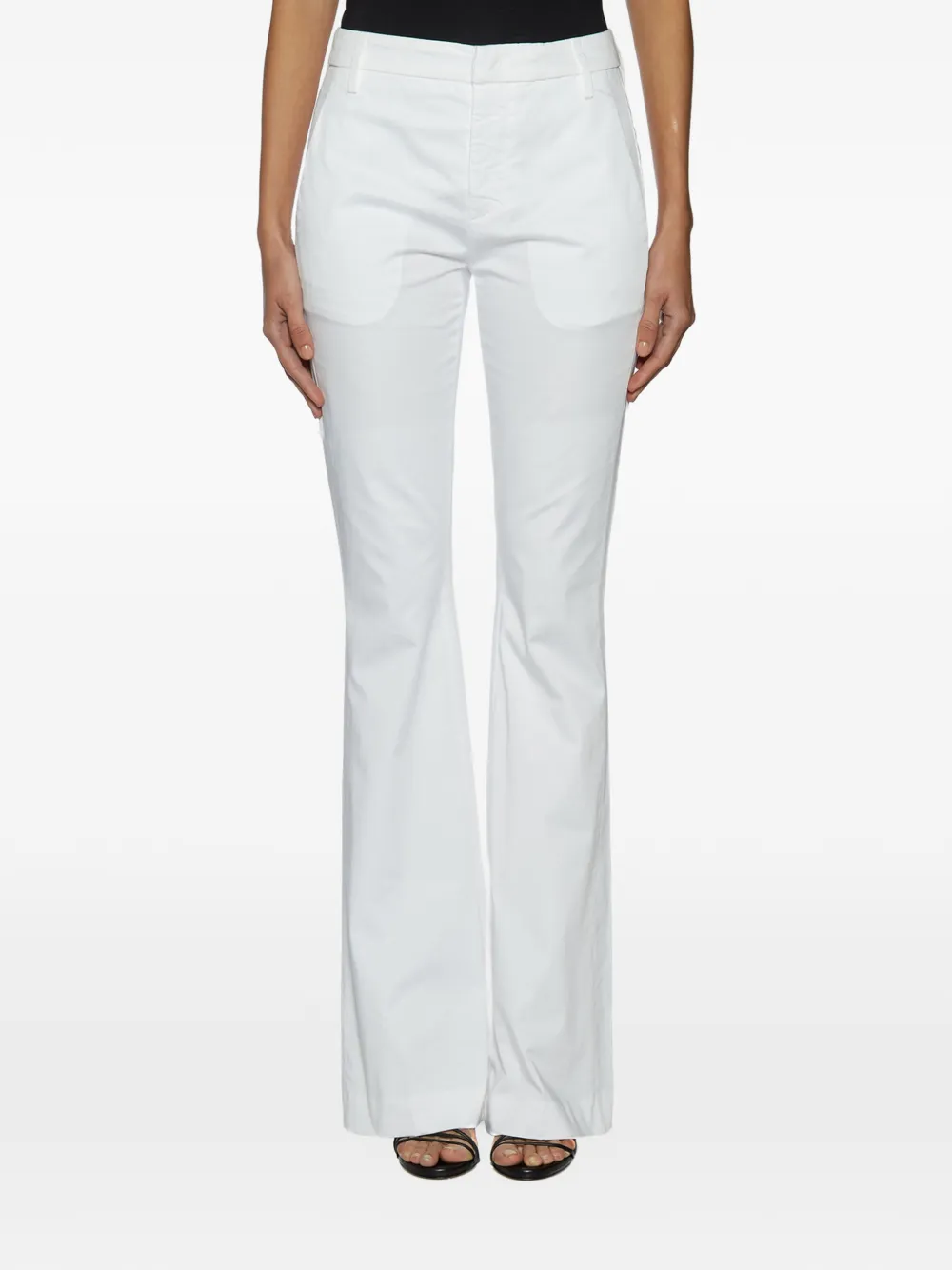 DONDUP cotton flared trousers - Bianco