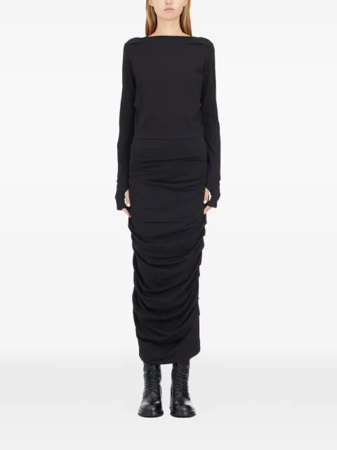 Nostra Santissima long-sleeves gathered midi dress