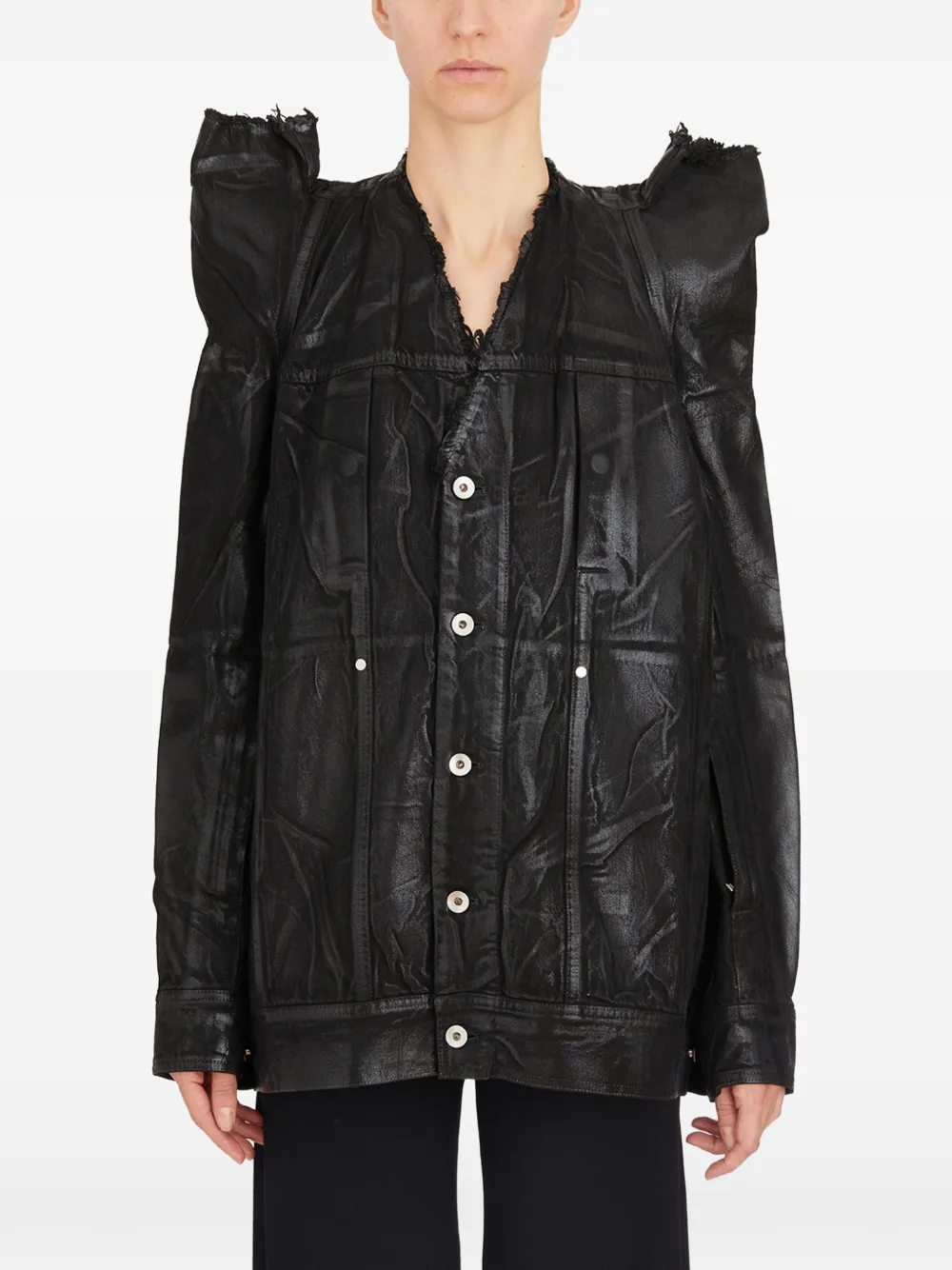 Rick Owens coton button denim jacket – Black