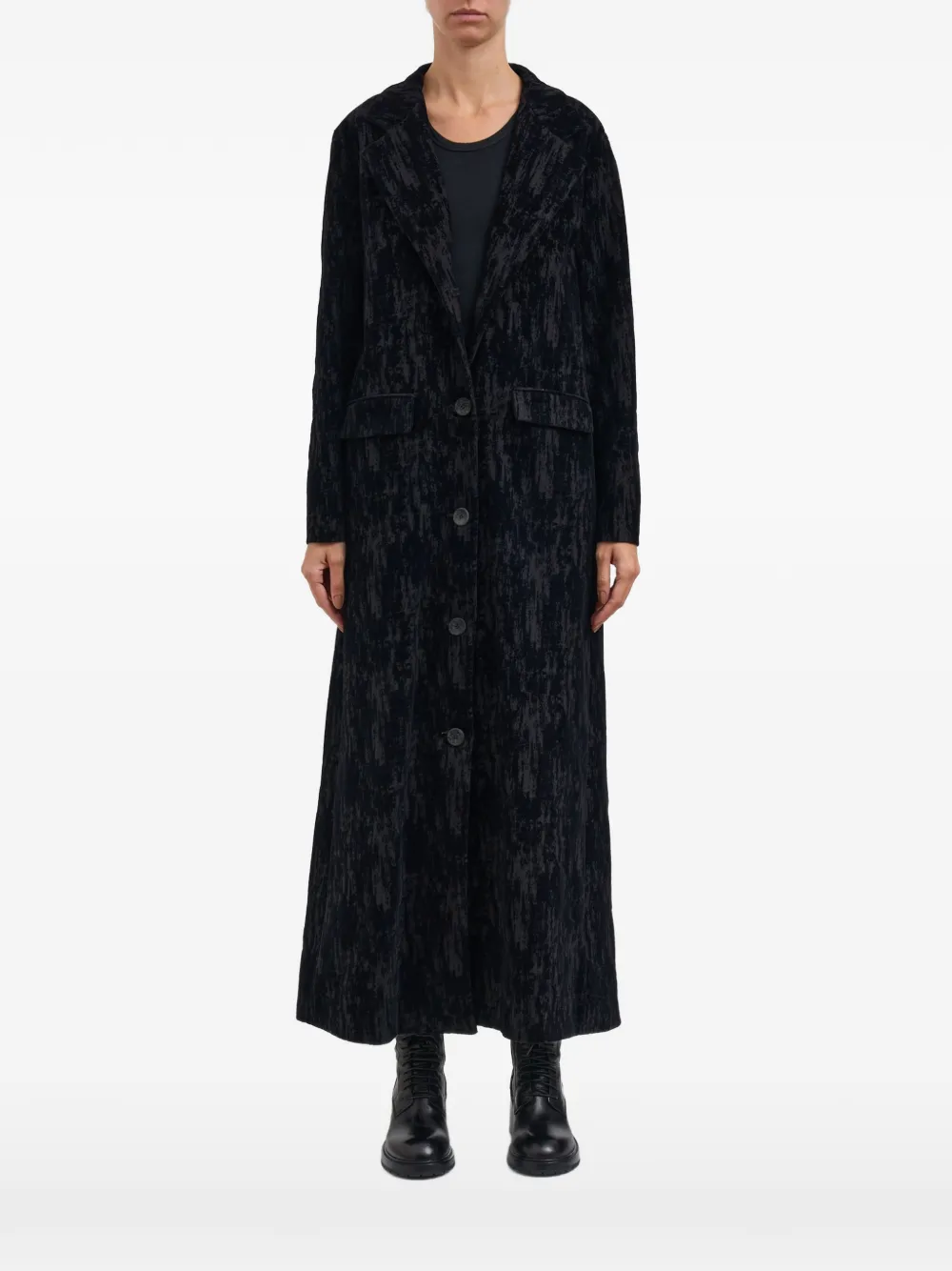 Nostra Santissima buttoned long-sleeve coat - Black