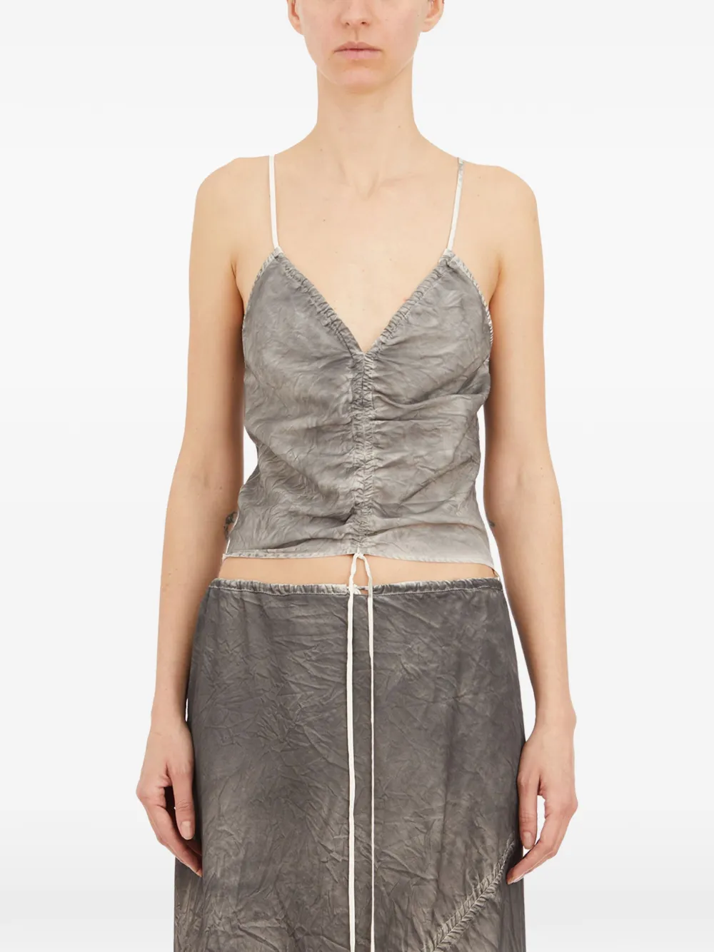 Andrea Ya'aqov ruched degrade top - Grigio