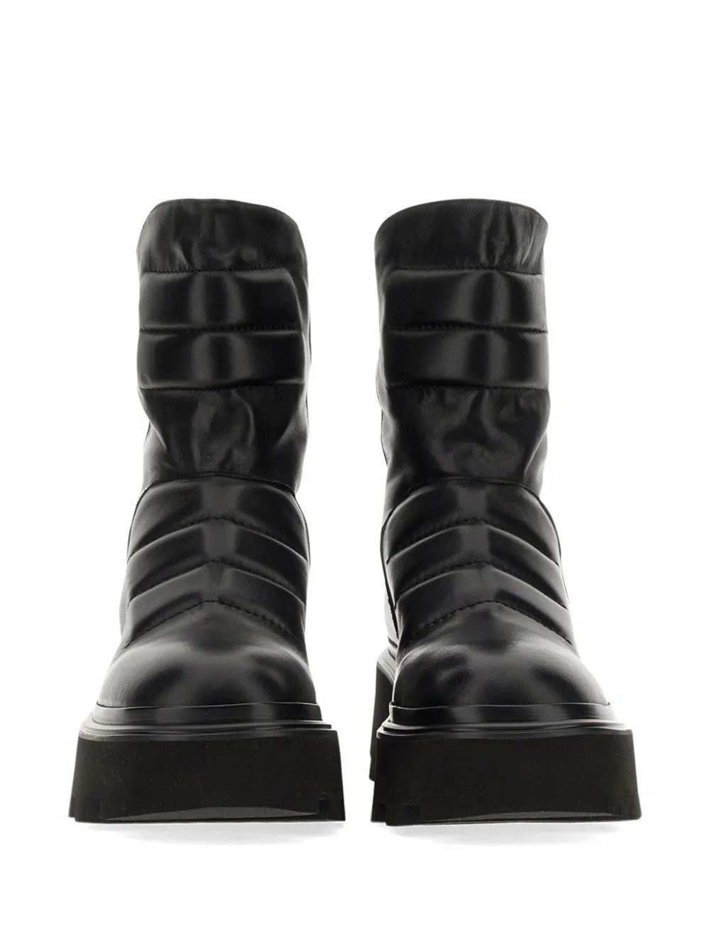 Elena Iachi quilted leather boots Zwart