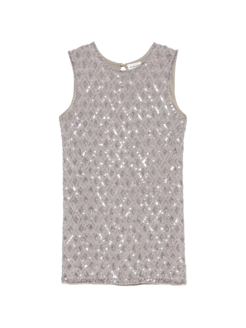 P.A.R.O.S.H. sequin diamond mini dress - Neutrals