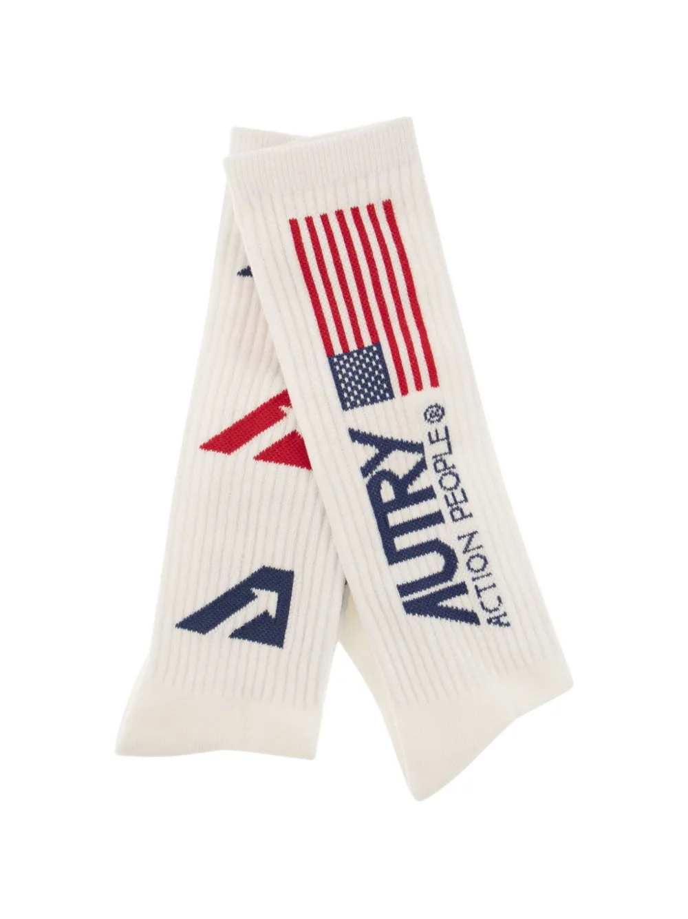 Autry flag logo socks - Bianco