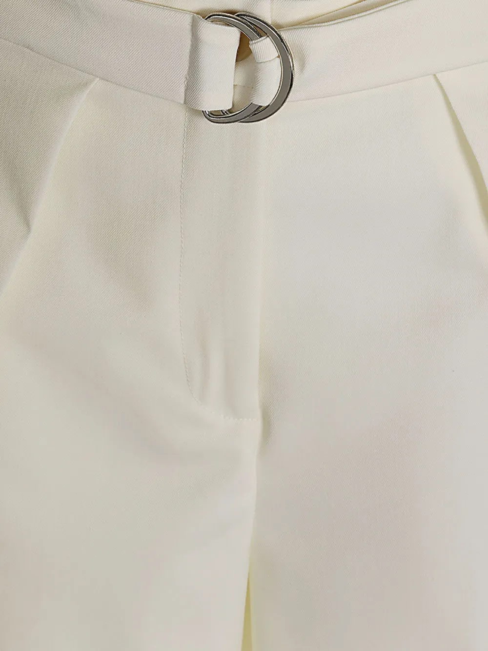Erika Cavallini Twill broek met ceintuur Wit