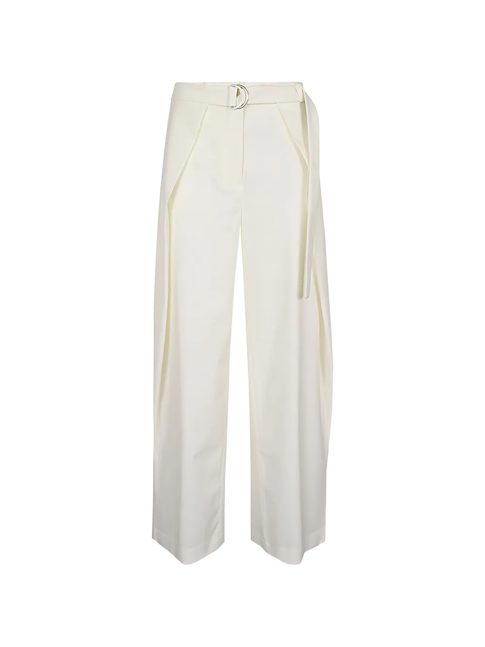 Erika Cavallini Twill Belt Trousers In White