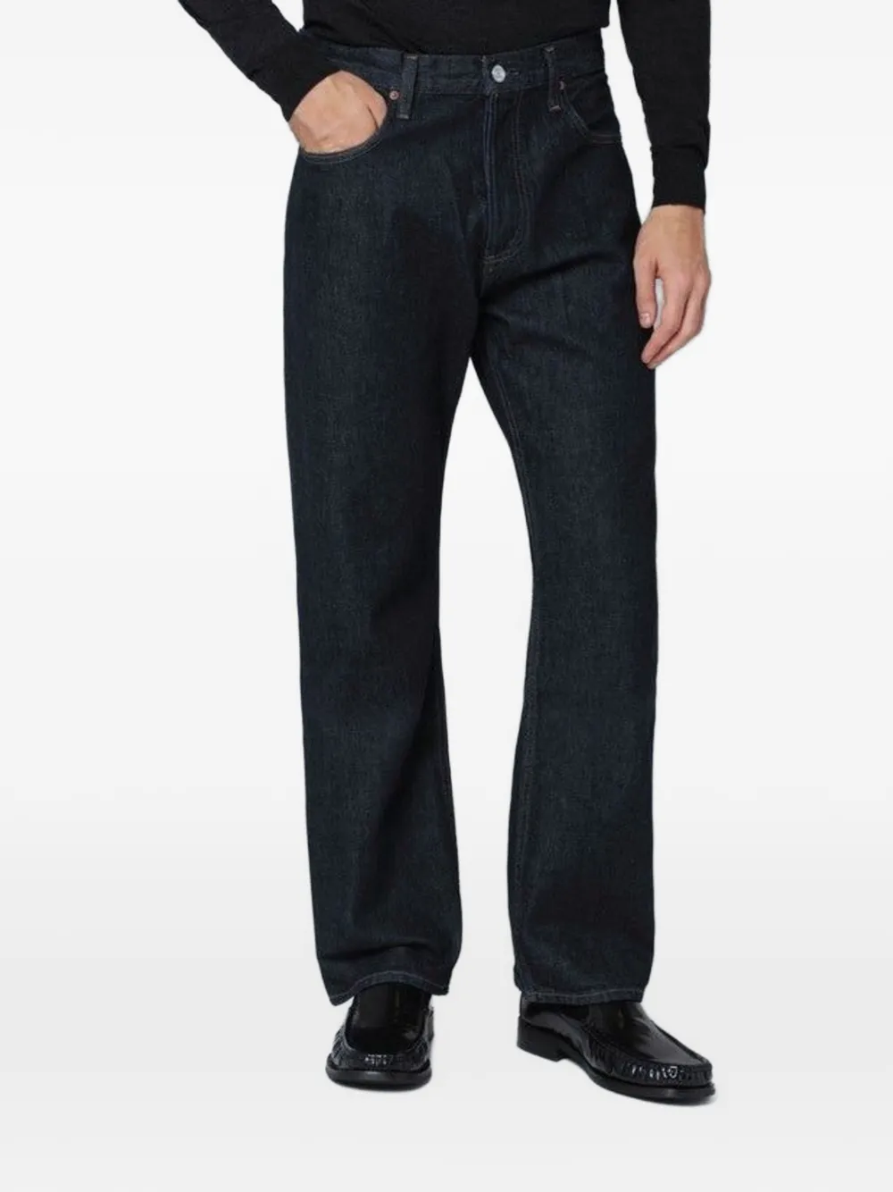 AGOLDE contrast-stitching straight-leg jeans