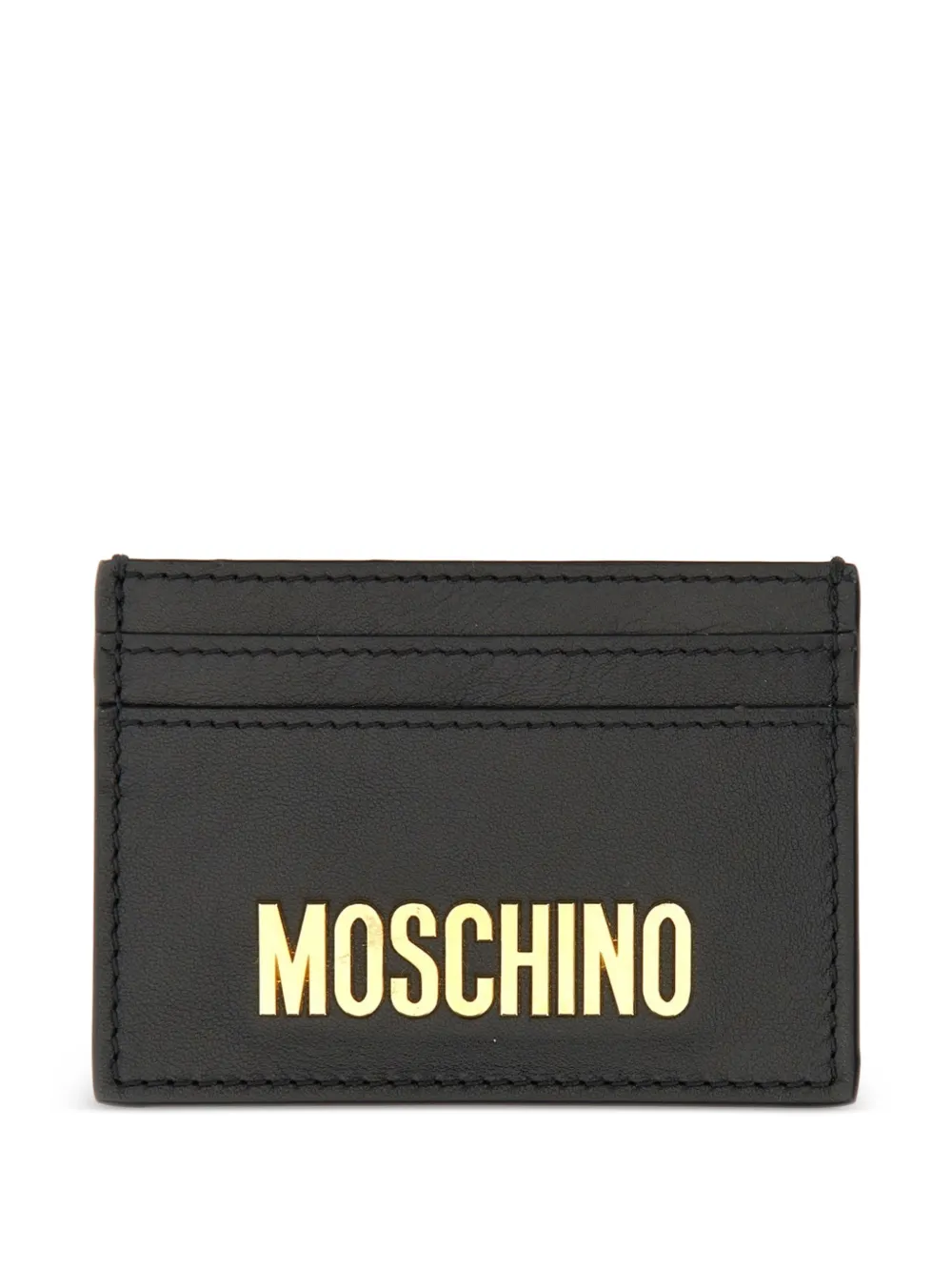 Moschino logo-plaque card holder - Nero