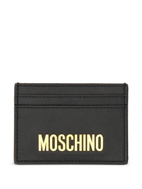 Moschino logo-plaque card holder