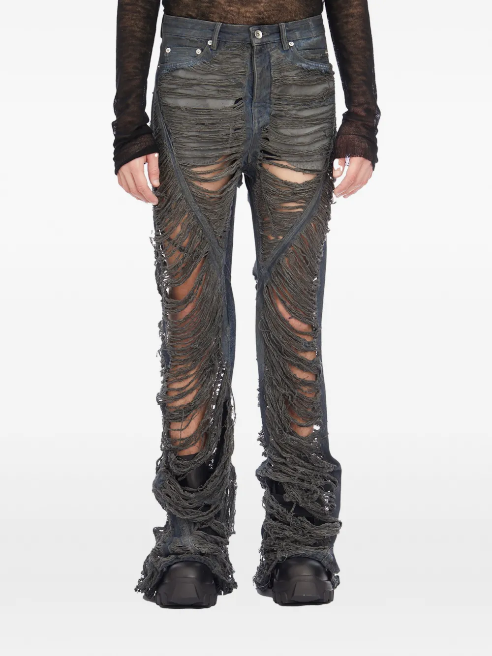 Rick Owens bias bootcut jeans - Grigio