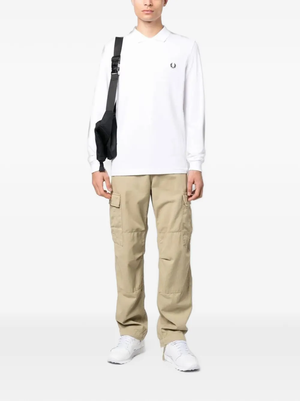 Fred Perry Poloshirt met geborduurd logo Wit
