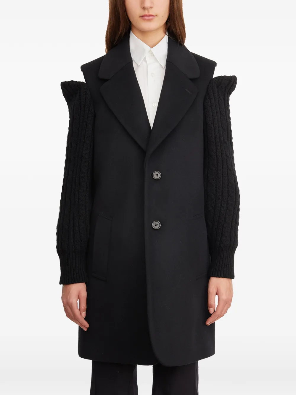 Comme Des Garçons wool sleeves coat - Nero
