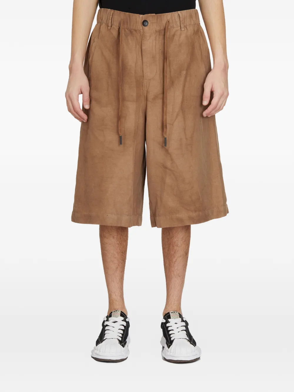 Andrea Ya'aqov drawstring buttoned shorts - Marrone